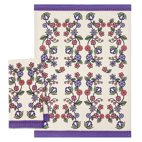 Printed Tea Towel - Ojibwe Florals