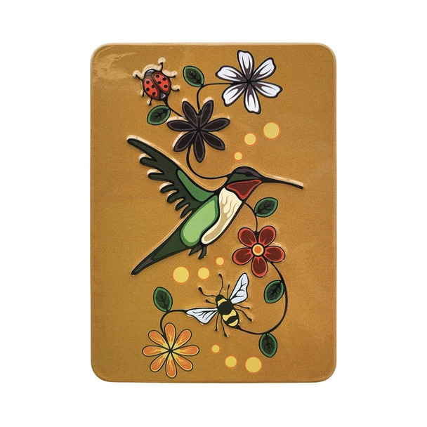 Embossed Metal Magnet - Hummingbird (Nenookaasi)