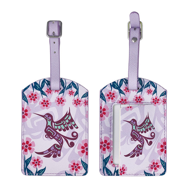 Luggage Tag - Hummingbird (Purple)