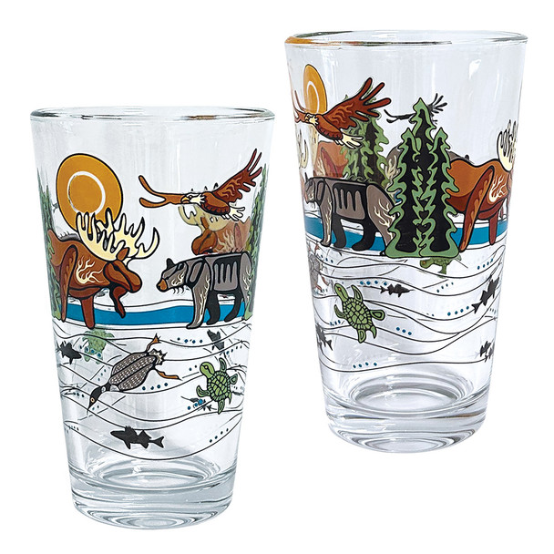 Printed Glass Tumbler (Set of 2) - All My Relatives (Indinawemaaganidag)