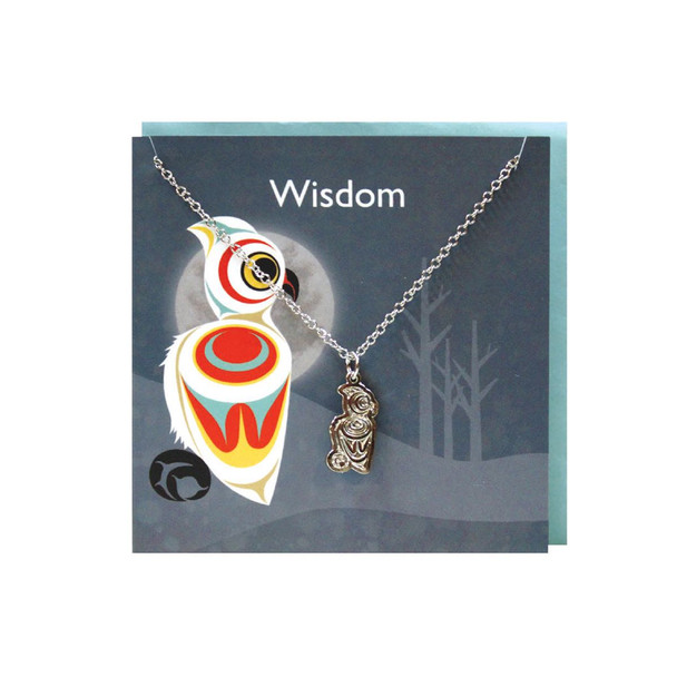 Pewter Charm Greeting Card - Spirit Owl