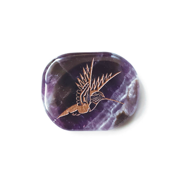 Spirit Stone - Amethyst  Hummingbird Spirit Stone - Amethyst  Hummingbird