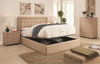 Regent Queen Bed with Gas Lift Storage in Sand