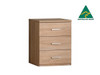 Hugo 3 Drawer Bedside Table Natural Oak