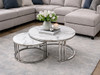 Carlton 2 Piece Coffee Table in Silver Frame
