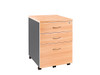 Oxford Mobile Pedestal 2 Drawer 1 File Beech/Charcoal