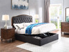 Jasmine King Bed with Gas Lift Storage in Charcoal