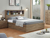 Adrian King Bed with Gas Lift Storage in Light Oak