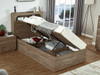 Oscar Single Bed with Gas Lift Storage in Light Oak