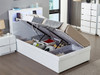 Adrian Single Bed with Gas Lift Storage in Gloss White