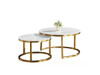 Tesla 2 Piece Sintered Stone Coffee Table with Gold Frame