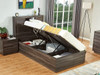 Boston King Single Bed with Gas Lift Storage in Charcoal