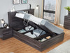 Nevada Queen Bed with Gas Lift Storage in Charcoal