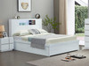 Nevada Queen Bed with Gas Lift Storage in Gloss White