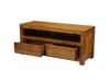 Amsterdam 2 Drawer Solid Mahogany TV Unit 120cm in Light Pecan