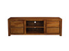 Amsterdam 4 Drawer Solid Mahogany TV Unit 170cm in Light Pecan