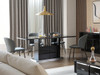 Paris 1.8m Dining Table Gloss Black with Engineered Stone Top
