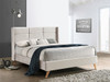 Como Double Fabric Bed in Cream Velvet