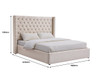 Coco Queen Gas Lift Fabric Bed in Cream Velvet