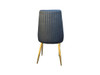 Swiss PU Dining Chair in Black with Gold Leg