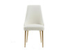 Swiss PU Dining Chair in Ivory with Gold Leg