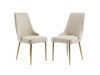 Swiss PU Dining Chair in Ivory with Gold Leg