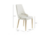 Swiss PU Dining Chair in Ivory with Gold Leg