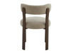 Carmo Dining Chair in Beige Fabric/Walnut Legs