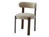 Carmo Dining Chair in Beige Fabric/Walnut Legs