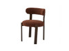 Carmo Dining Chair in Rust Fabric/Walnut Legs