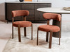 Carmo Dining Chair in Rust Fabric/Walnut Legs