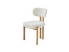 Cancun Dining Chair in Beige w/Wood-Effect Coated Metal Legs