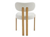 Cancun Dining Chair in Beige w/Wood-Effect Coated Metal Legs
