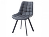 Forest Dining Chair in Dark Grey Eco Leather w/Black Leg