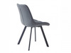 Forest Dining Chair in Dark Grey Eco Leather w/Black Leg