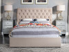 Colima Queen Fabric Upholstered Gas Lift Bed Frame with Optional Wings