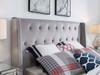 Merida King Fabric Upholstered Standard Bed Frame with Optional Wings
