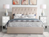 Merida King Fabric Upholstered Standard Bed Frame with Optional Wings