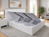Lisbon Queen Bed with Gas Lift Storage in White