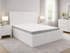 Lisbon Queen Bed with Gas Lift Storage in White