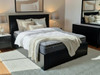 Lisbon Queen Bed with Gas Lift Storage in Black