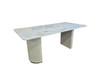 April 1.8m Engineered Stone Top Dining Table in White
