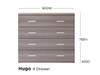 Hugo 4 Drawer Australian Made Tallboy 90cm Wide
