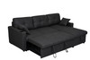 Romy Sofa Bed with Reversible Storage Chaise in Black