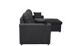 Romy Sofa Bed with Reversible Storage Chaise in Black