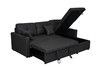 Romy Sofa Bed with Reversible Storage Chaise in Black