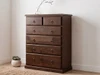 Cronulla 5 Drawer Solid Pine Tallboy in #219