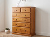 Cronulla 5 Drawer Solid Pine Tallboy in #215