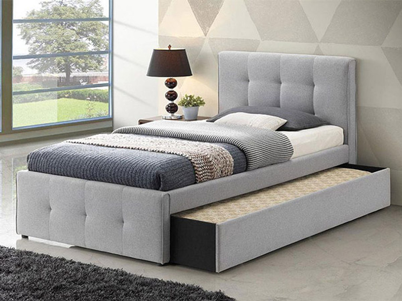 April King Single Bed with Trundle - DJC Furniture & Bedding