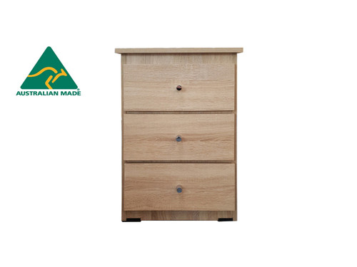 Budget Bedside Chest Australian Made in Natural Oak